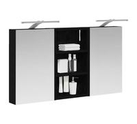 vidaXL Ensemble de Meubles de Salle de Bain 3 pcs 90 x 10,5 x 50 cm, Meuble de Salle de Bains, Miroir LED rectangulaire, Rangement Mural Moderne, Organiseur Pratique, Gain de Place