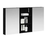 vidaXL Ensemble de Meubles de Salle de Bain 3 pcs 90 x 10,5 x 50 cm, Meuble de Salle de Bains, Miroir LED rectangulaire, Rangement Mural Moderne, Organiseur Pratique, Gain de Place