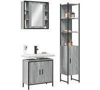 vidaXL Ensemble d'armoires de salle de bain 3 pcs sonoma gris
