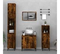 vidaXL Ensemble de meubles de salle de bain 3 pcs Chêne fumé 3185594