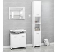 Ensemble de meubles de bain 3 pcs Blanc Bois d ingénierie Blanc G