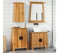 vidaXL Ensemble de meubles de salle de bain 3223457 – 3 pièces, bois de pin massif, marron