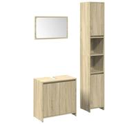 vidaXL Ensemble de meubles de salle de bain 3 pcs chêne Sonoma – armoire de rangement