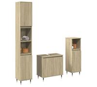 vidaXL Salle de bain 3 pcs chêne sonoma