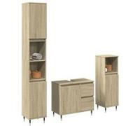 vidaXL Ensemble de meubles de salle de bain 3 pcs Chêne Sonoma 3307676 Marron