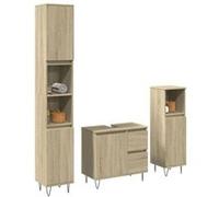 vidaXL Ensemble de meubles de salle de bain 3 pièces chêne Sonoma