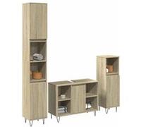 vidaXL Ensemble de meubles de salle de bain 3 pcs chêne sonoma 3307680 Marron G