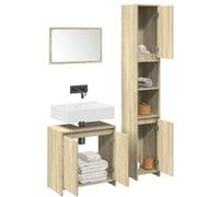 vidaXL Ensemble de Meubles de Salle de Bain 3 pcs chêne Sonoma, Armoire de Salle de Bain, Armoire de Rangement de Toilette, Placard de Salle de Bain