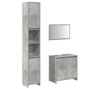 vidaXL Ensemble de meubles de salle de bain 3 pièces Gris béton