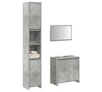 vidaXL Ensemble de meubles de salle de bain 3 pièces Gris béton