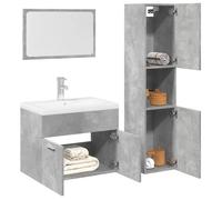 vidaXL Meubles de salle de bain 3 pcs gris béton