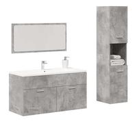 Ensemble de meubles de salle de bain 3 pcs gris béton Gris béton G