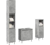 vidaXL Ensemble de meubles de salle de bain 3 pcs gris béton
