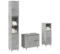 vidaXL Ensemble de meubles de salle de bain 3 pcs gris béton 3324955 Gris G