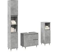 vidaXL Ensemble de meubles de salle de bain 3 pcs gris béton