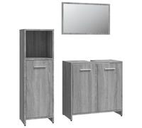 vidaXL Ensemble de meubles de salle de bain 3 pcs Sonoma gris
