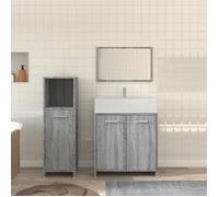 vidaXL Ensemble de meubles de salle de bain Sonoma 3 pièces Gris