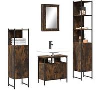 vidaXL Ensemble de meubles de salle de bain 4 pcs Chêne fumé Bois Marron