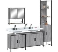 vidaXL Ensemble de meubles de salle de bain 4 pcs Sonoma 3214693 – Moderne avec miroir, gris