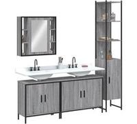 VIDAXL Ensemble Armoires Salle de Bain - Sonoma Gris