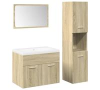 vidaXL Ensemble de meubles de salle de bain 4 pcs – chêne Sonoma – armoire et placard