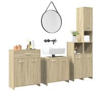 vidaXL Ensemble de meubles de salle de bain 4 pcs Chêne Sonoma