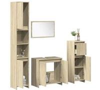 vidaXL Ensemble de meubles de salle de bain 3324969 – 4 pcs – Chêne Sonoma