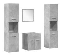 vidaXL Ensemble de meubles de salle de bain 4 pièces Gris béton 3324873