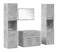 Ensemble de meubles de salle de bain 4 pcs gris béton