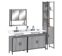 vidaXL Ensemble de meubles de salle de bain 4 pcs Sonoma gris