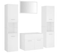 vidaXL - Ensemble de meubles de salle de bain, armoires avec rangement, blanc bois d'ingénierie