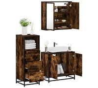 vidaXL Ensemble de meubles de salle de bain - Chêne fumé
