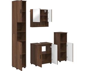 vidaXL Ensemble de meubles de salle de bain mural 4 pcs brun imitation chêne