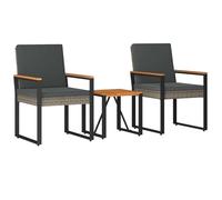 vidaXL Ensemble de Meubles d'extérieur 3 pcs Gris et Gris foncé, Mobilier extérieur Tendance, résistant aux intempéries, Ensemble Patio, déco Jardin, éléments en Acacia Polyvalents