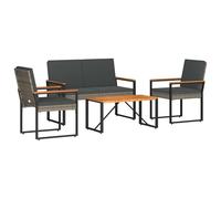 vidaXL Ensemble de Meubles d'extérieur 4 pcs Gris et Gris foncé, Mobilier extérieur Tendance, résistant aux intempéries, Ensemble Patio, déco Jardin, éléments en Acacia Polyvalents