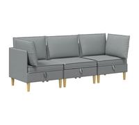 vidaXL Ensemble de meubles pour le salon 3 pcs Gris clair Tissu, Ensemble de salon spacieux, meubles modulaires pour se détendre, sièges confortables, déco moderne