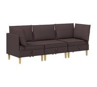 vidaXL Ensemble de meubles pour le salon 3 pcs Marron foncé Tissu, Ensemble de salon spacieux, meubles modulaires pour se détendre, sièges confortables, déco moderne