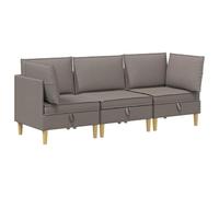 vidaXL Ensemble de meubles pour le salon 3 pcs Taupe Tissu, Ensemble de salon spacieux, meubles modulaires pour se détendre, sièges confortables, déco moderne