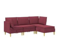 vidaXL Ensemble de meubles pour le salon 4 pcs Bordeaux Tissu, Ensemble de salon spacieux, meubles modulaires pour se détendre, sièges confortables, déco moderne