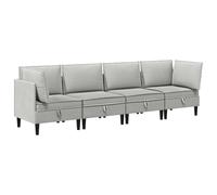 vidaXL Ensemble de meubles pour le salon 4 pcs Gris clair Tissu, Ensemble Salon, Chaises Ergonomiques Modernes, Canapé en Bois, Solutions de Rangement Pratiques