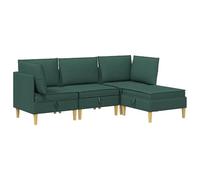 vidaXL Ensemble de meubles pour le salon 4 pcs Vert foncé Tissu, Ensemble de salon spacieux, meubles modulaires pour se détendre, sièges confortables, déco moderne
