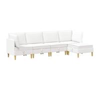 vidaXL Ensemble de meubles pour le salon 5 pcs Blanc Tissu, Ensemble de salon spacieux, meubles modulaires pour se détendre, sièges confortables, déco moderne