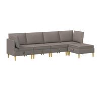 vidaXL Ensemble de meubles pour le salon 5 pcs Taupe Tissu, Ensemble de salon spacieux, meubles modulaires pour se détendre, sièges confortables, déco moderne