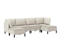 vidaXL Ensemble de meubles pour le salon 6 pcs Avoine Tissu, Ensemble Salon, Chaises Ergonomiques Modernes, Canapé en Bois, Solutions de Rangement Pratiques