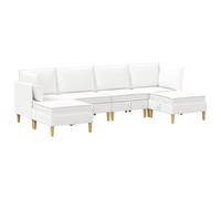 vidaXL Ensemble de meubles pour le salon 6 pcs Blanc Tissu, Ensemble de salon spacieux, meubles modulaires pour se détendre, sièges confortables, déco moderne