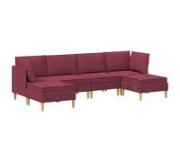 vidaXL Ensemble de meubles pour le salon 6 pcs Bordeaux Tissu, Ensemble de salon spacieux, meubles modulaires pour se détendre, sièges confortables, déco moderne