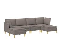 vidaXL Ensemble de meubles pour le salon 6 pcs Taupe Tissu, Ensemble de salon spacieux, meubles modulaires pour se détendre, sièges confortables, déco moderne