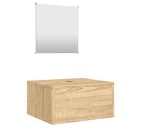 vidaXL Ensemble de Meubles Salle de Bain Armoires 2 pcs, Armoires Murales avec Miroir, Placards de Rangement, Moderne, Chêne Bois d'Ingénierie