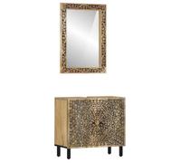 vidaXL Ensemble de meubles salle de bain 2 pcs bois de manguier massif Marron