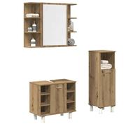 vidaXL Ensemble de meubles salle de bain 3 pcs bois d'ingénierie, armoire de salle de bain, placard de salle de bain, meuble 3328568